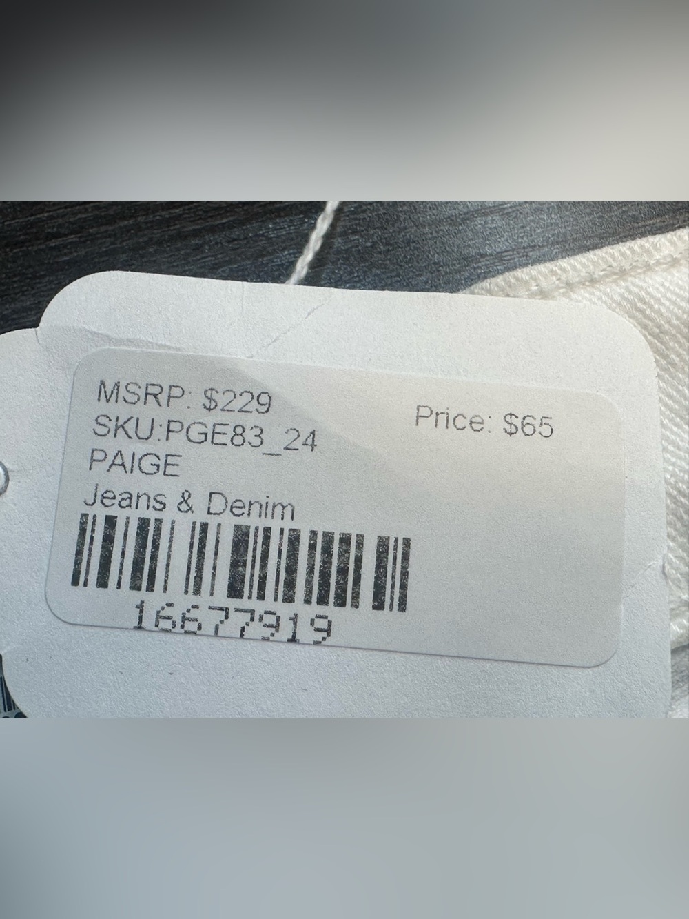 LIKE NEW SIZE 24 PAIGE White Wide-Leg Frayed-Hem Jeans - Picture 6 of 12